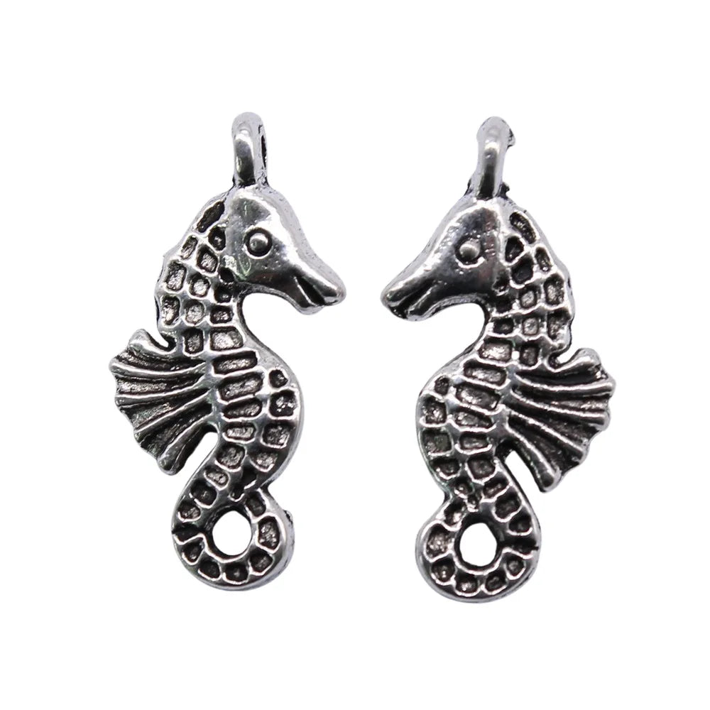 23x11mm 1.3g Antique Silver Zinc Alloy Seahorse Charm Pendant for DIY Necklace Bracelet Jewelry Making