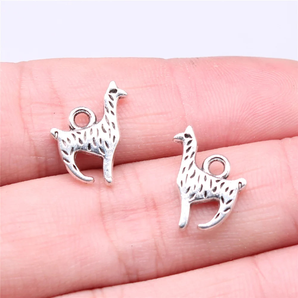 16x12mm 1g Antique Silver Zinc Alloy Alpaca Charm Pendant for DIY Necklace Bracelet Making