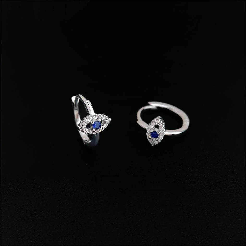 Sweet Cool Copper Zircon Eye Drop Earrings Micro Pave Geometric Round Commuter Jewelry