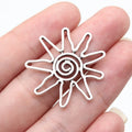 31x31mm 2.5g Antique Silver Zinc Alloy Swirl Sun Charm Pendant for DIY Necklace Making