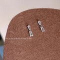 Micro Pave Zircon Mini Hourglass Copper Stud Earrings For Women Minimalist Geometric Daily Wear