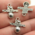 21x20mm 1.4g Multicolor Zinc Alloy I Love Volleyball Charm Pendant for Sports Jewelry Making