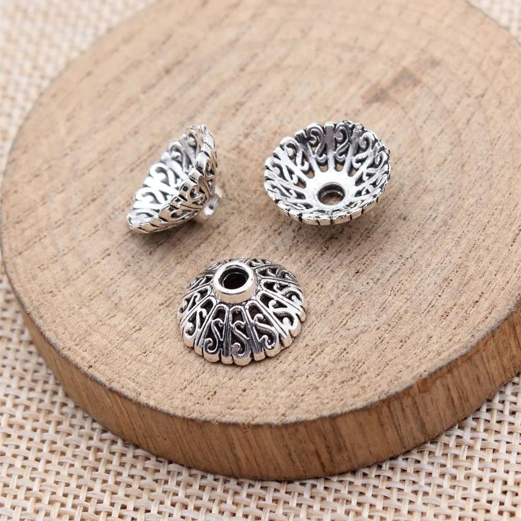 14x14x6.3mm 1.1g Multi Color Zinc Alloy Flower Bead Caps for DIY Earrings Necklace Bracelet Making