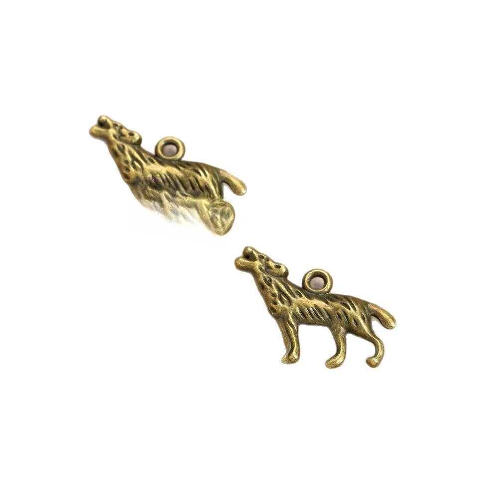 25x18MM Antique Silver Zinc Alloy Wolf Charm Pendant for DIY Necklace Bracelet Jewelry Making