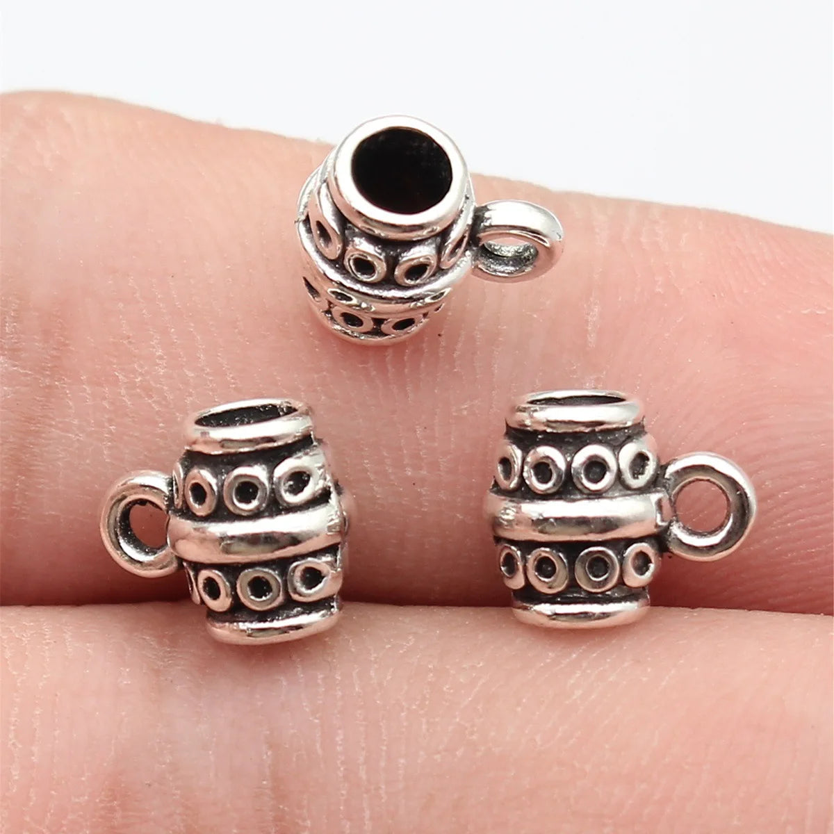 10x8.4x7.3mm 0.91g Antique Silver Zinc Alloy Three-Hole Pendant Bail Connector for DIY Jewelry Findings