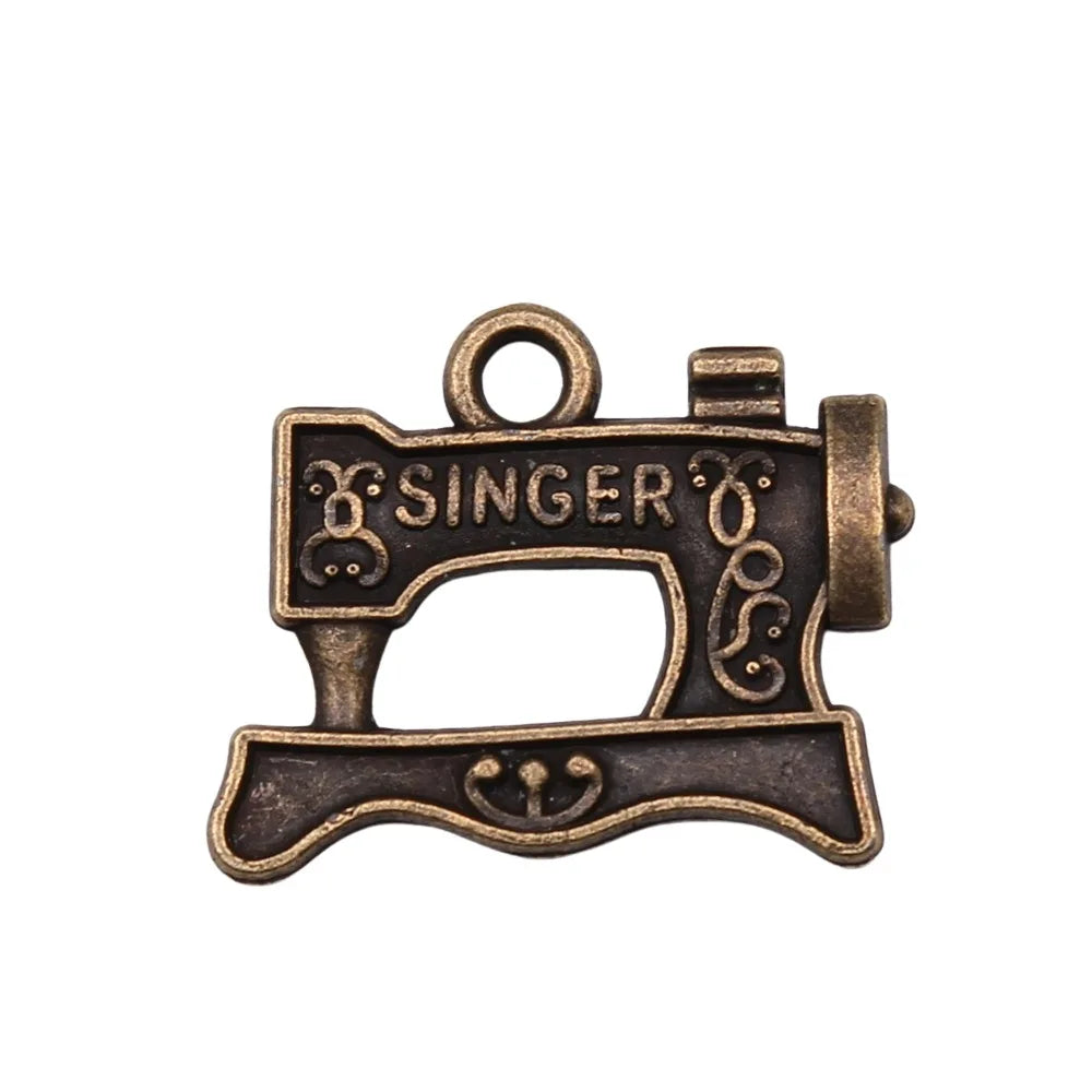 20x17mm 2g Multicolor Zinc Alloy Sewing Machine Charm Pendant for DIY Jewelry Making