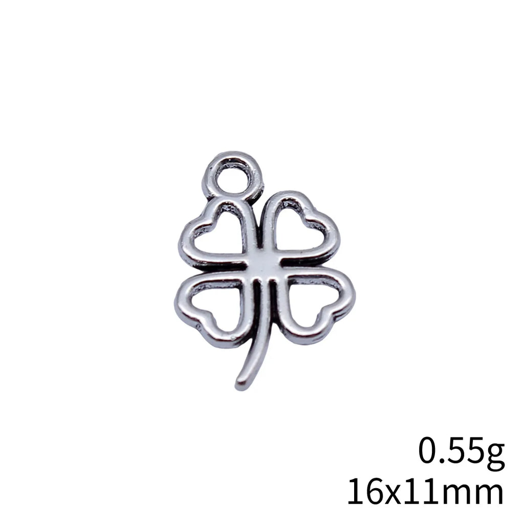 16x11mm 0.55g Zinc Alloy Hollow Four Leaf Clover Charm Pendant for DIY Vintage Necklace Bracelet