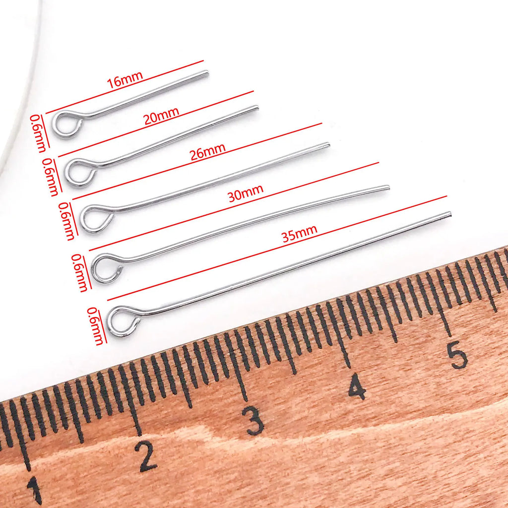 18K Gold Plated Copper Eye Pins and Head Pins for DIY Beaded Bracelets Necklaces