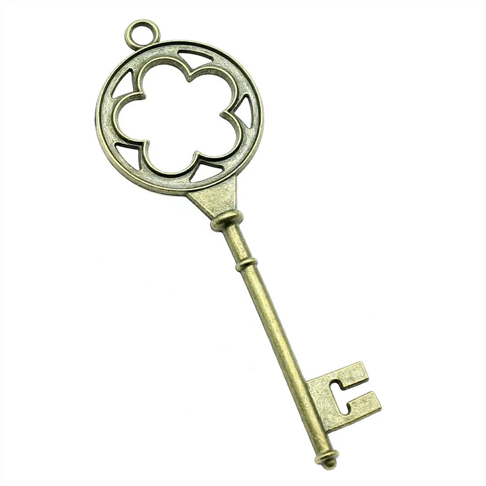 75x25mm 5g Multicolor Zinc Alloy Flower Key Charm Pendant for DIY Necklace Bracelet Jewelry Making