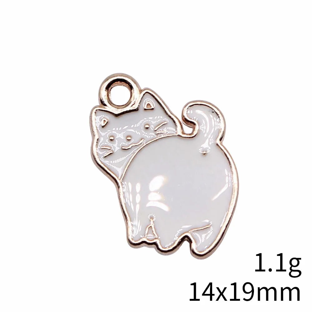 14x19mm 1.1g KC Gold Zinc Alloy Cat Charm Pendant for DIY Necklace Bracelet Jewelry Accessories