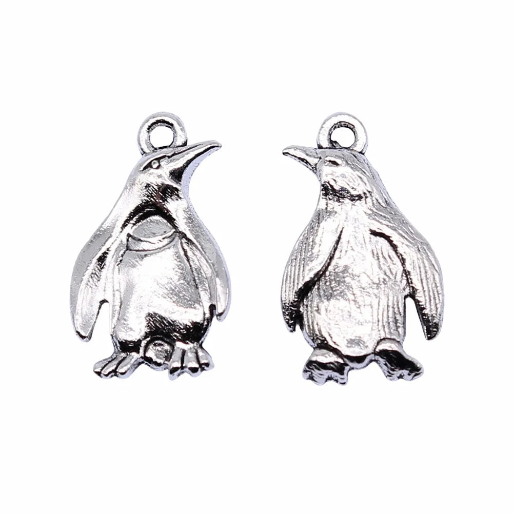 20x12mm 1.6g Antique Silver Zinc Alloy Penguin Charm Pendant for DIY Necklace Bracelet Jewelry Making