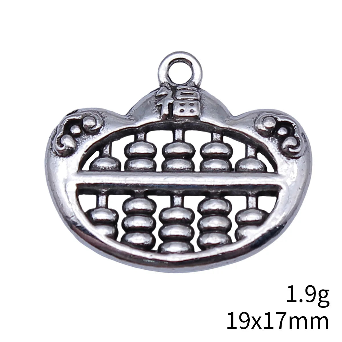 19x17mm 1.9g Multicolor Zinc Alloy Chinese Sycee Abacus Charm Pendant for DIY Jewelry Making