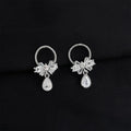 Gold Plated Copper Butterfly Zircon Micro Pave Clip On Drop Earrings High End Spiral Design