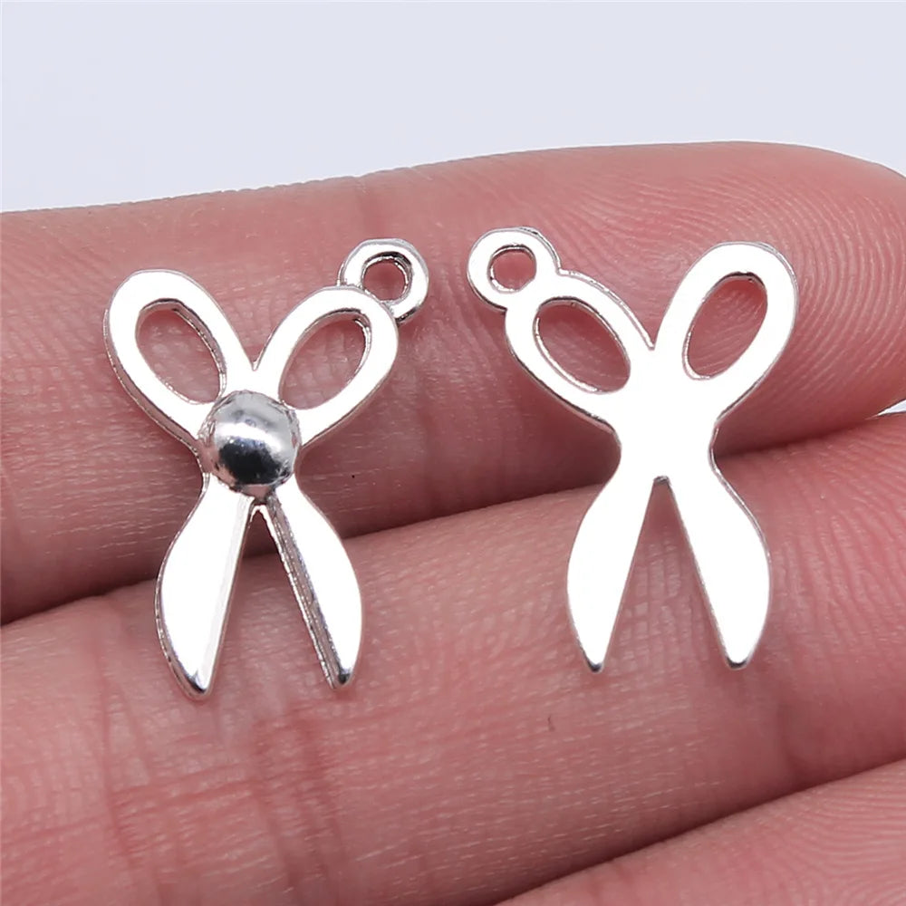 20x14mm 1g Antique Silver Zinc Alloy Scissors Charm Pendant for DIY Jewelry Making