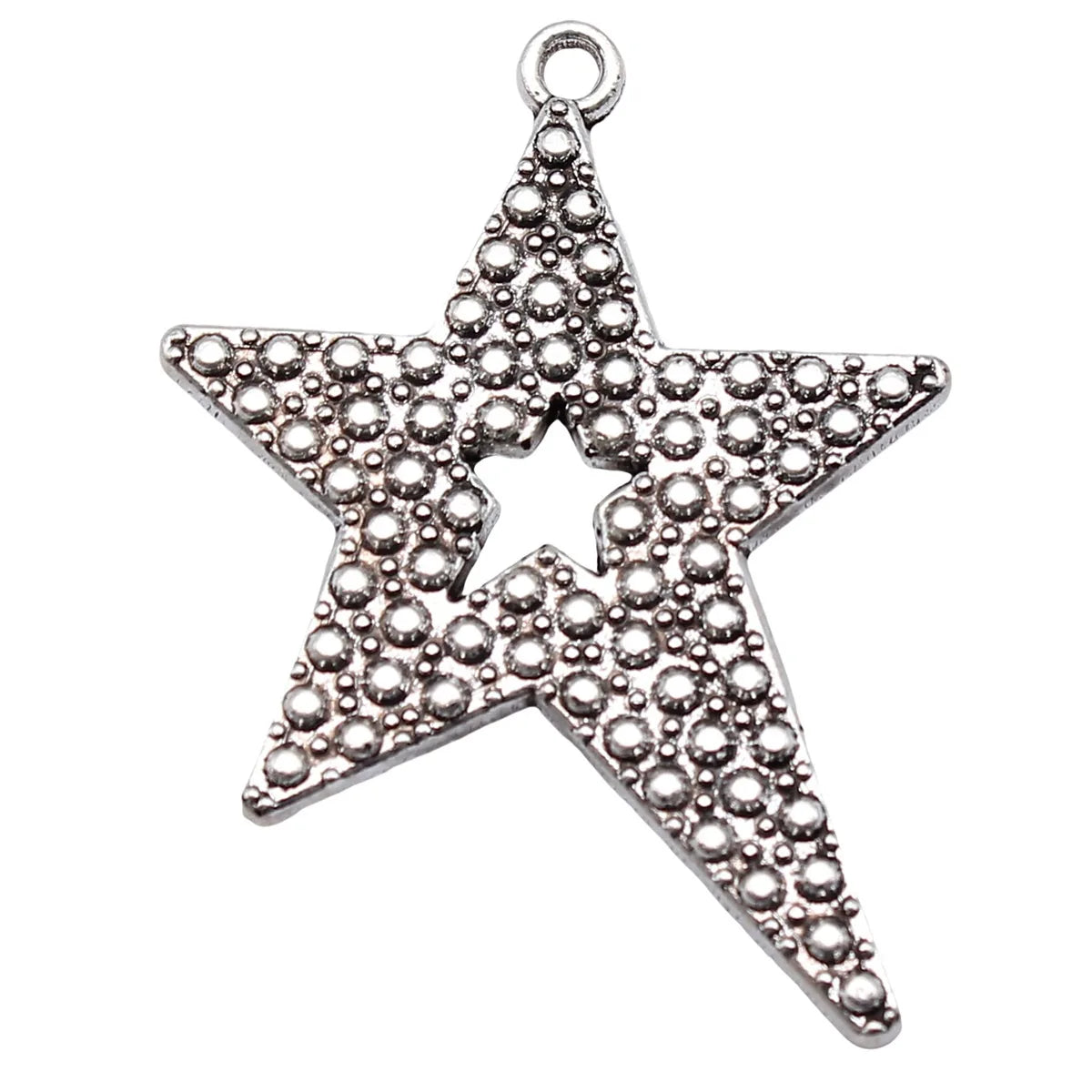 41x30mm 4.4g Antique Silver Zinc Alloy Star Charm Pendant for DIY Vintage Jewelry Making