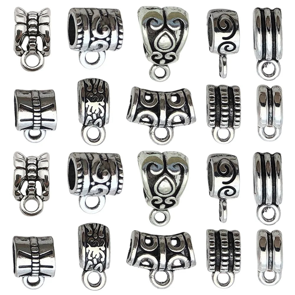Antique Silver Zinc Alloy Three Way Bail Connector Jewelry Findings for DIY Bracelet Necklace