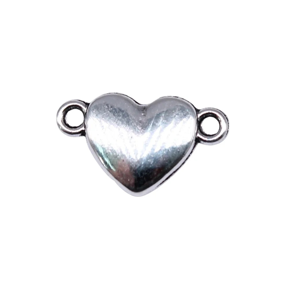 17x10mm 0.7g Antique silver zinc alloy Heart connector charm pendant for DIY bracelet making