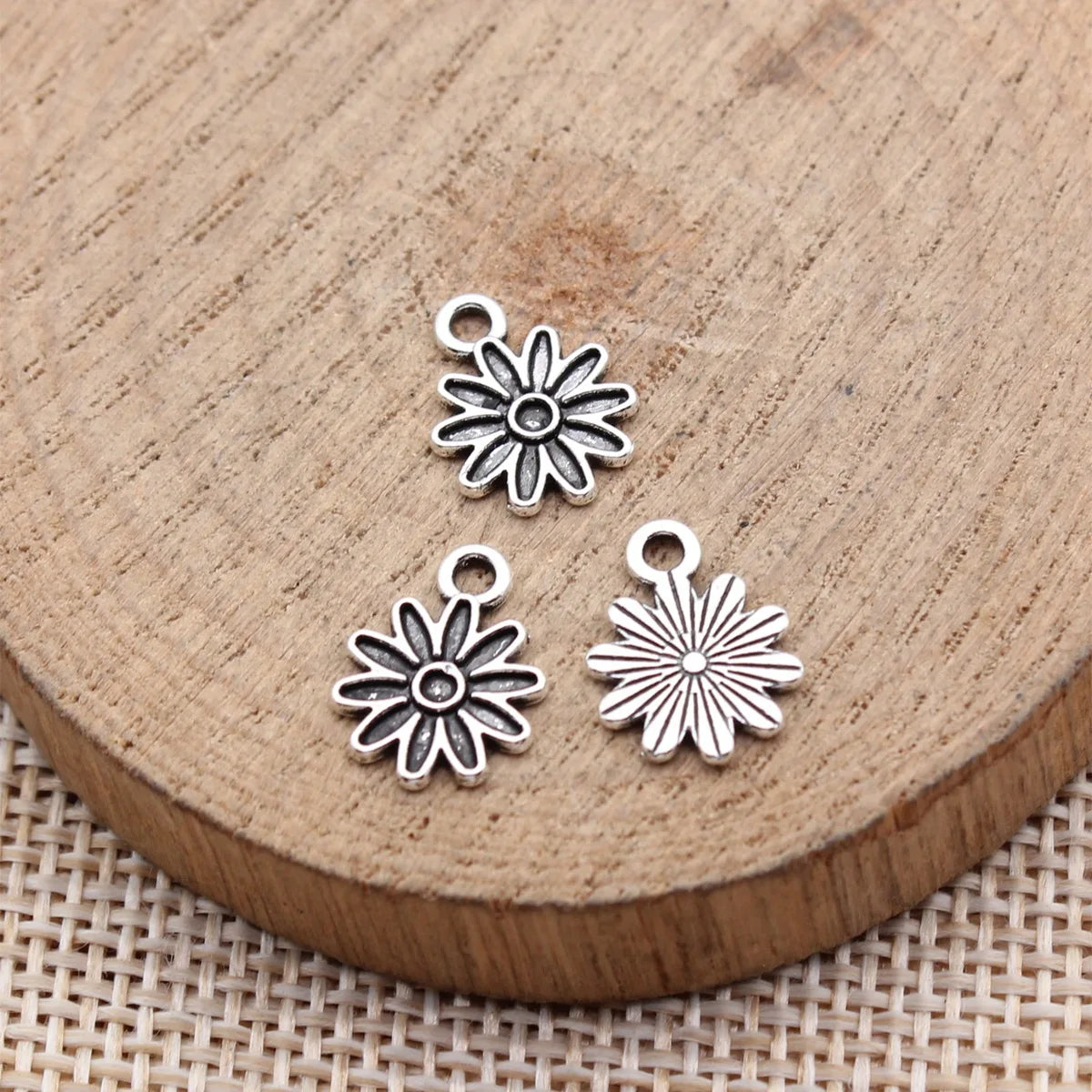 13x9.6mm 0.33g Multi Color Zinc Alloy Small Flower Charm Pendant for DIY Necklace Bracelet Jewelry