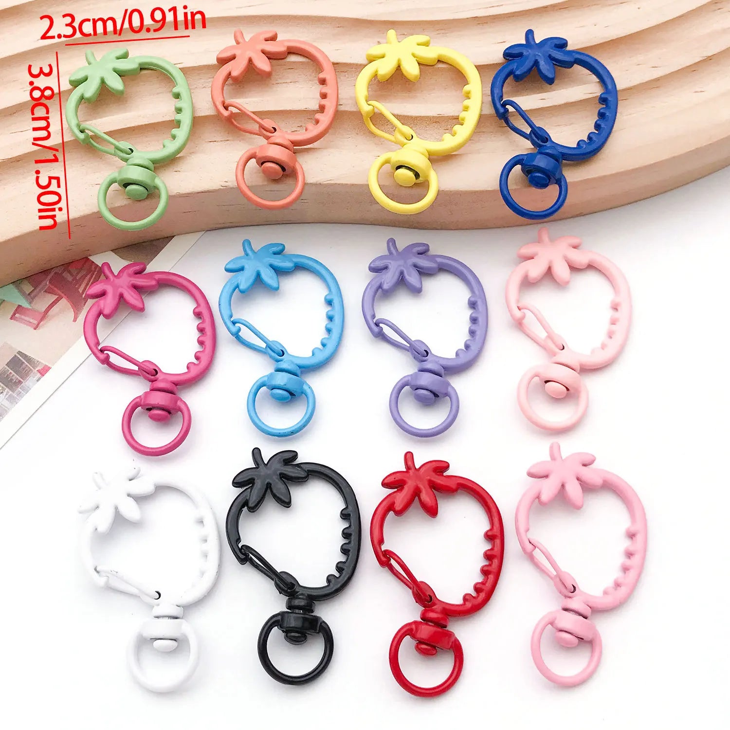 Enamel Zinc Alloy Strawberry Dog Lobster Clasps