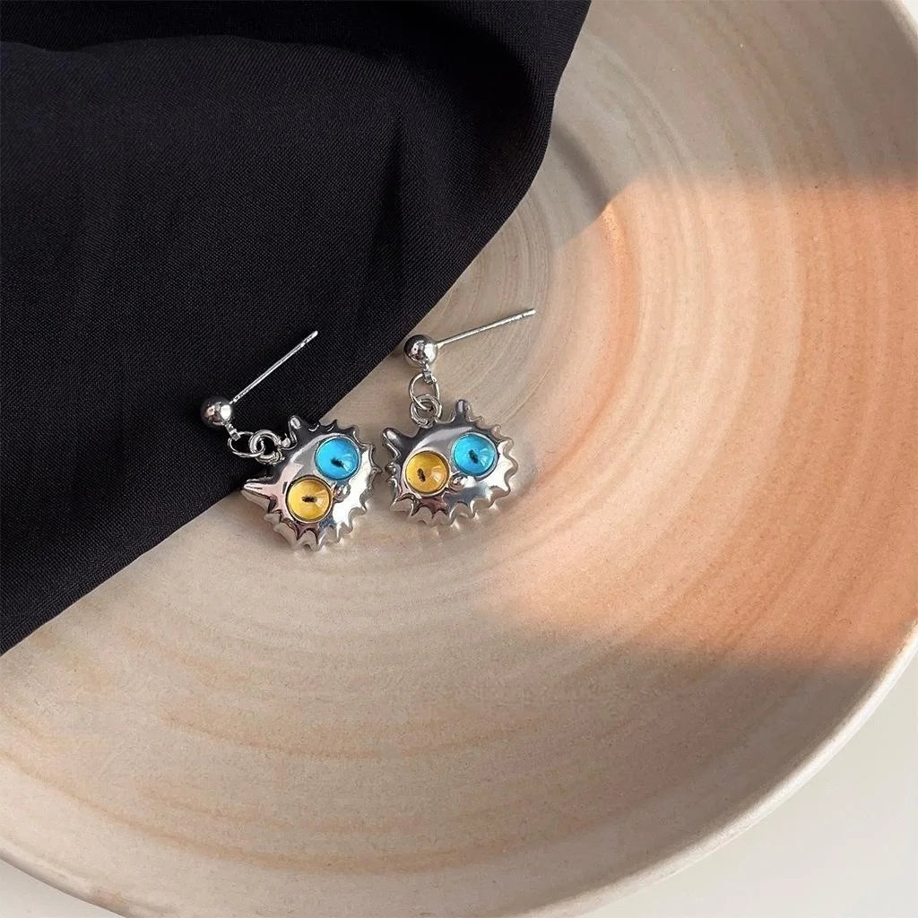 Cute Copper Cat Stud Earrings Sweet Cool Minimalist Animal Design Trendy Commuter Jewelry