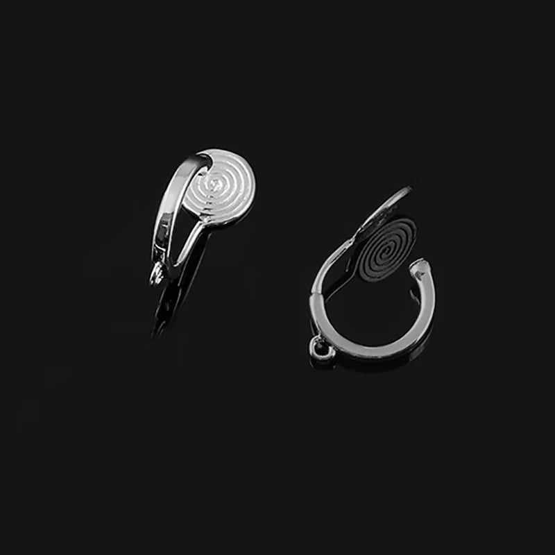 Elegant Gold Alloy Spiral Coil Hoop Stud & Clip On No Piercing Women's DIY Handmade Ear Cuff Earrings