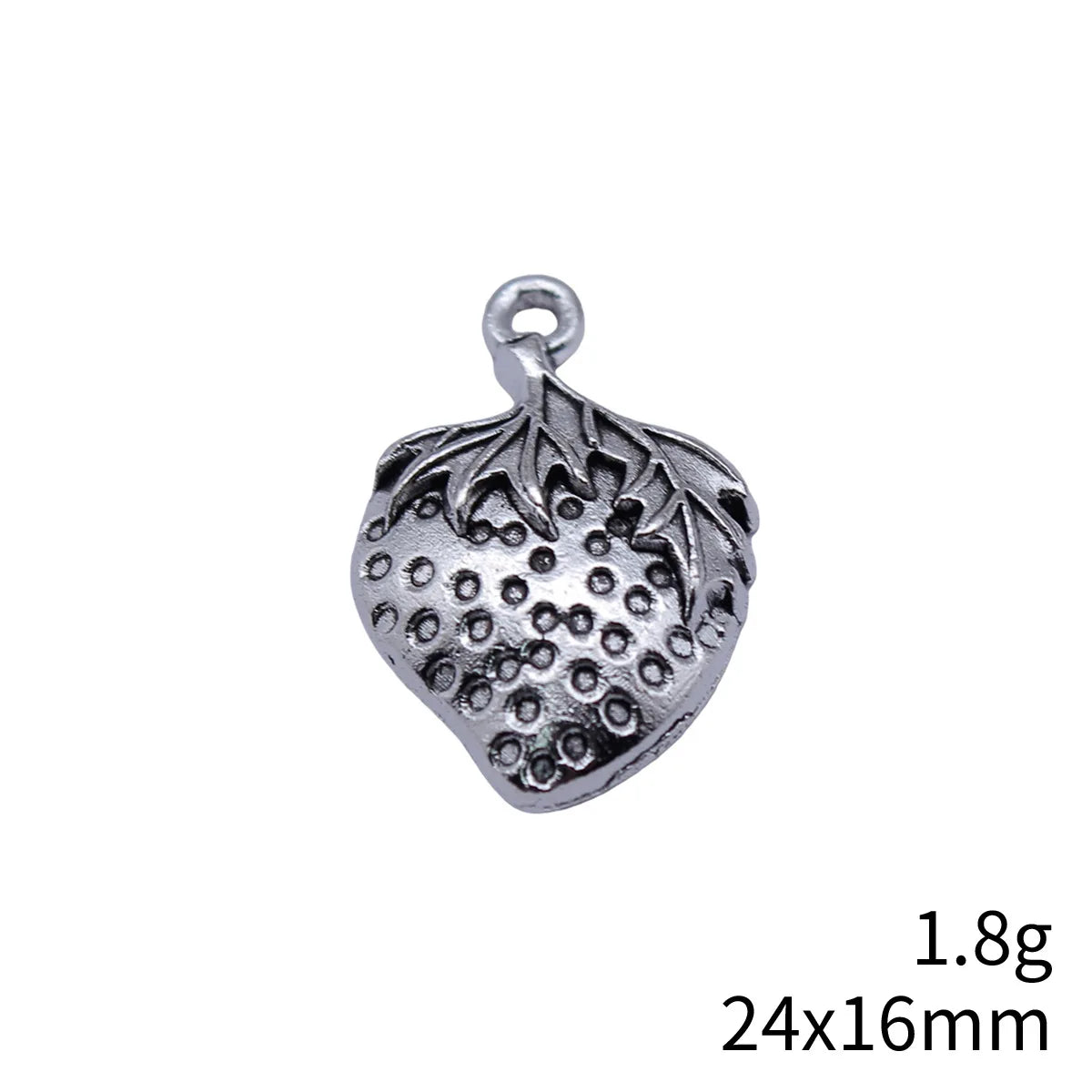 24x16mm 1.8g Antique Silver Finish Zinc Alloy Strawberry Charm Pendant for Bracelet Necklace DIY