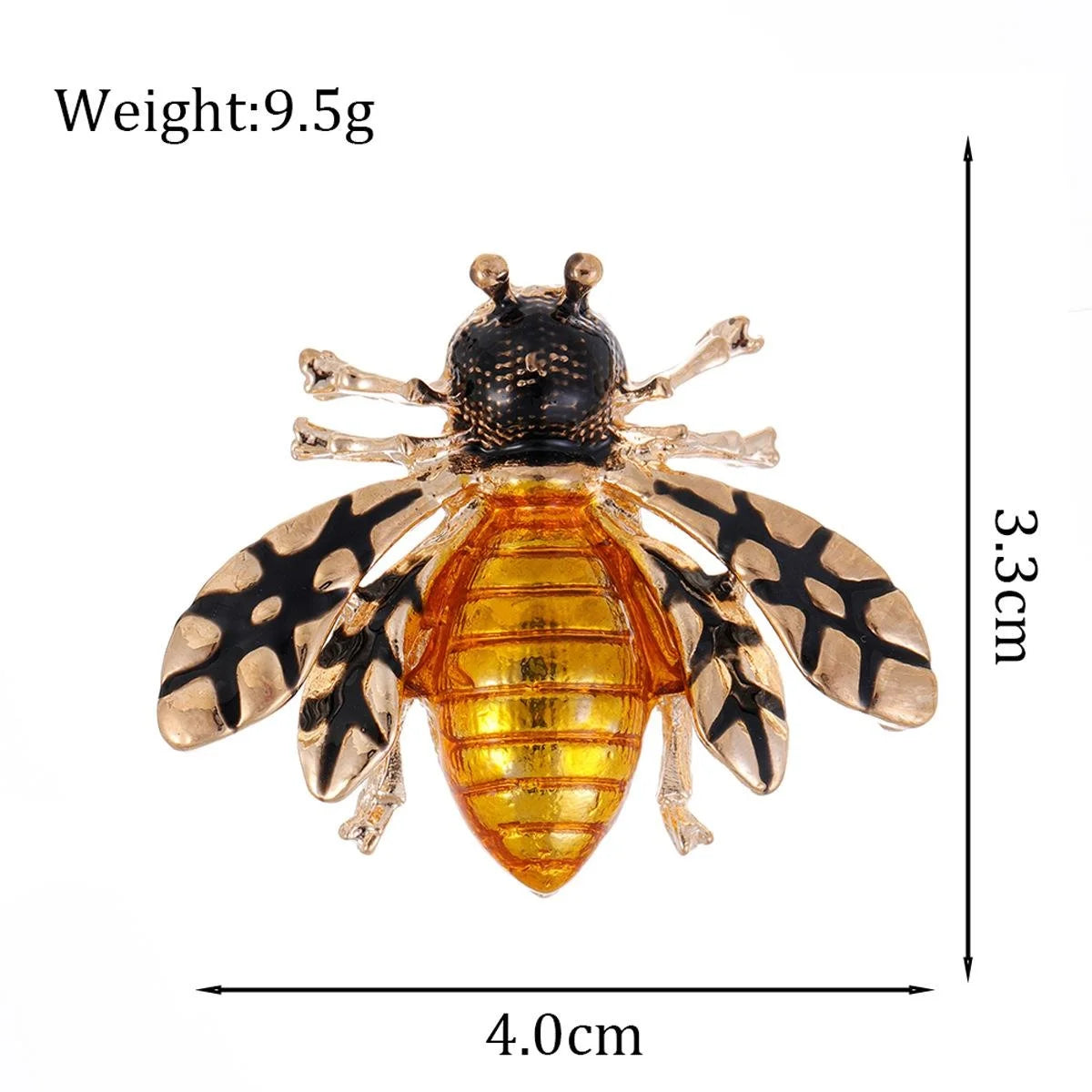 Elegant Enamel Honey Bee Brooch With Amber Wings, Luxury Insect Lapel Pin Corsage Suit Accessory Gift