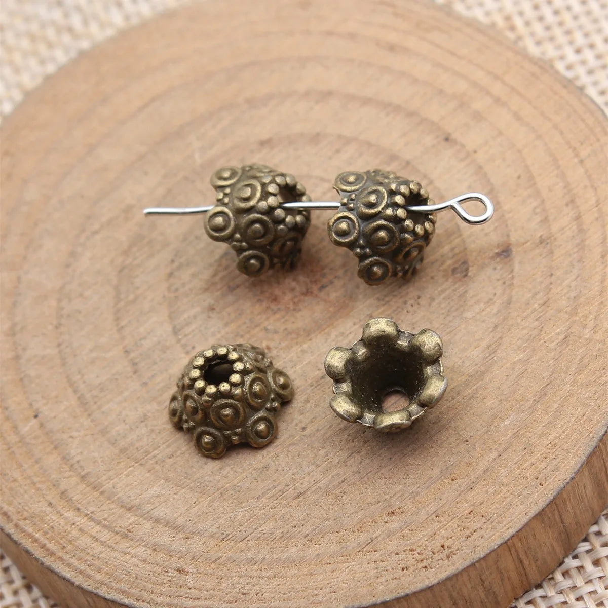 10x10x5.9mm 1.04g Multicolor Zinc Alloy Flower Bead Caps for Earrings Bracelet Necklace DIY Jewelry Making