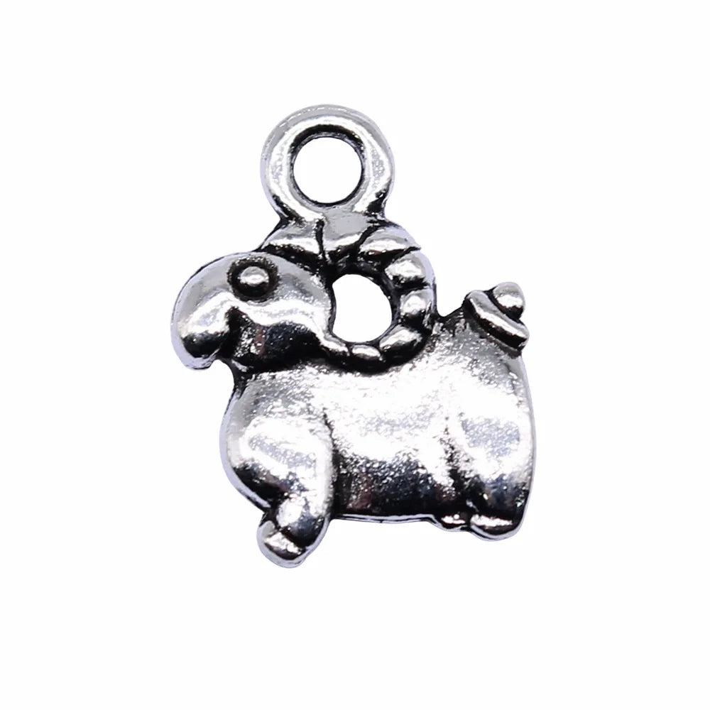 11x14mm 1.25g Antique Silver Zinc Alloy Sheep Charm Pendant for DIY Necklace Bracelet Jewelry Making
