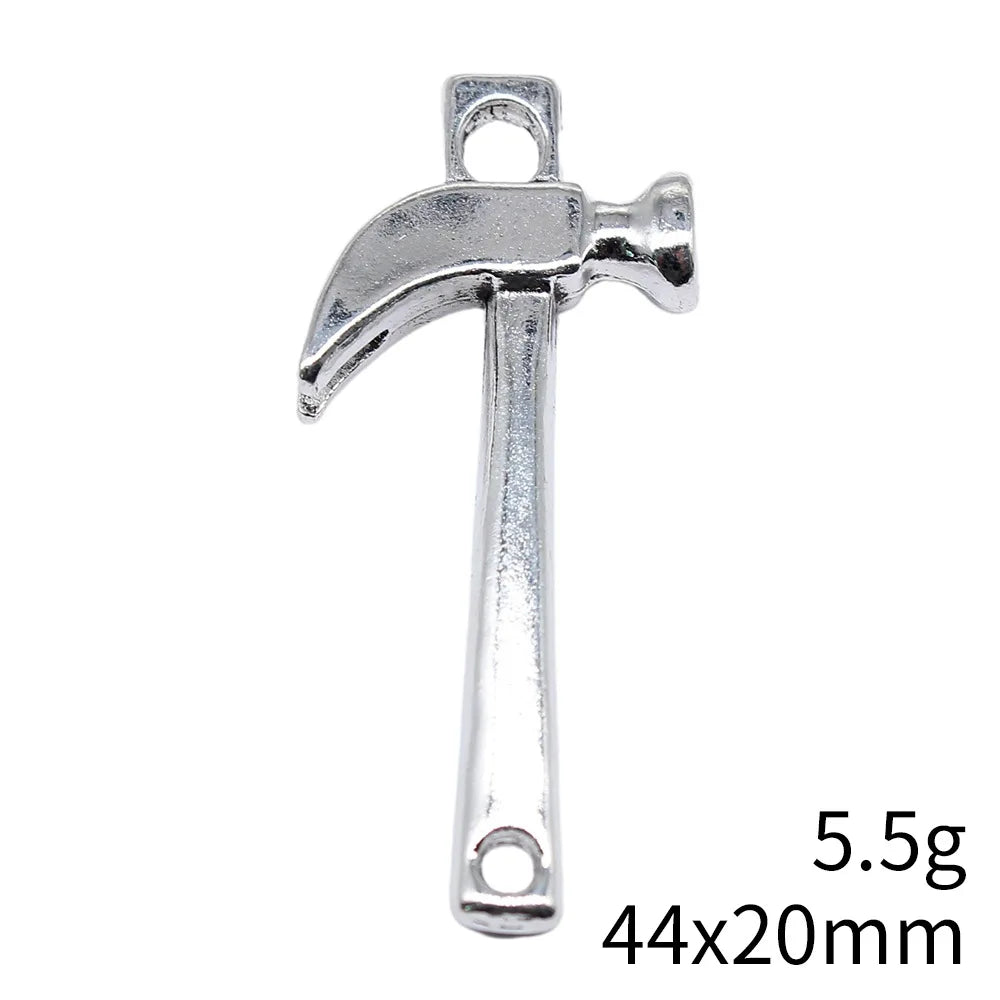 44x20mm 5.5g Antique Silver Zinc Alloy Hammer Tool Charm Pendant for DIY Necklace Bracelet Making