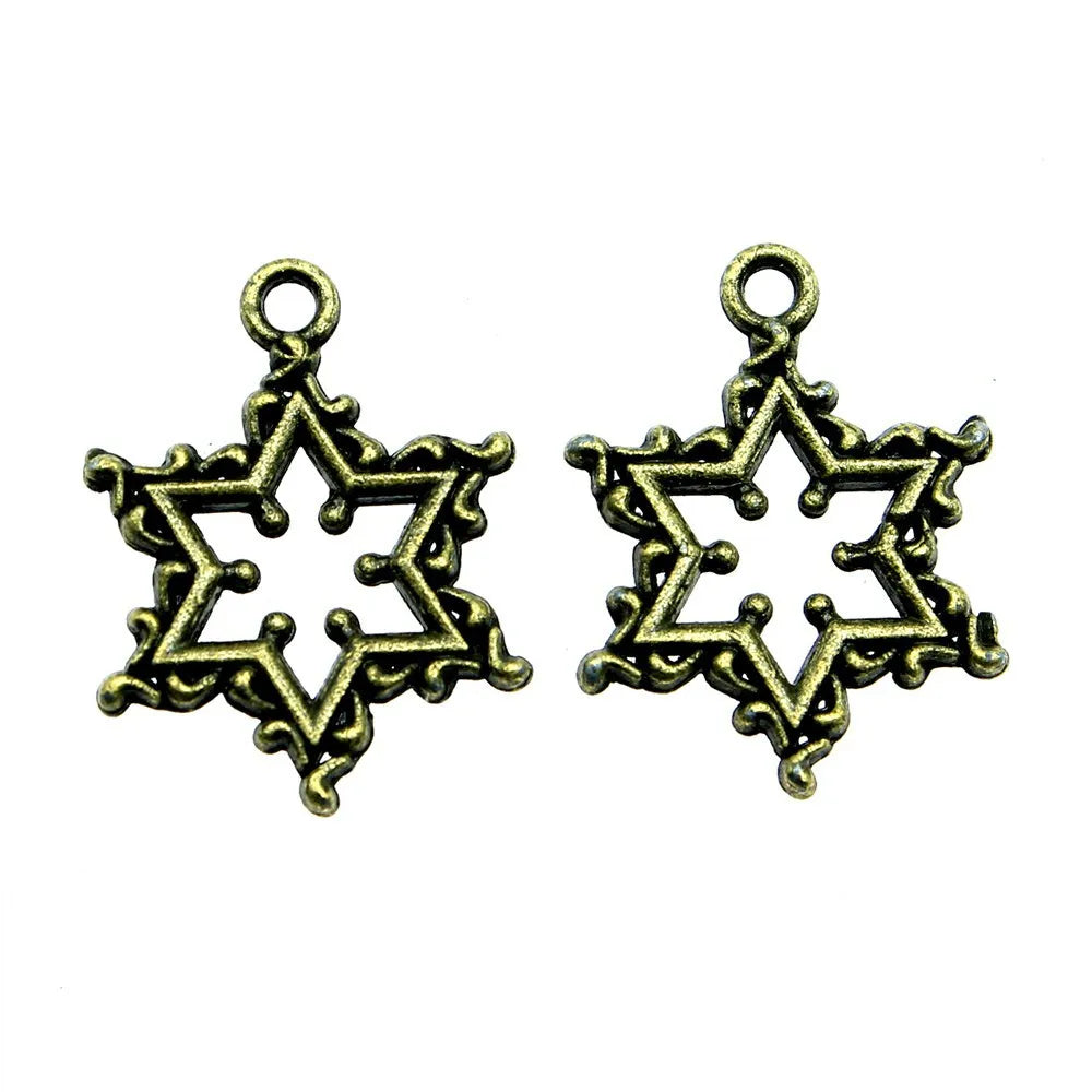 22x16mm 1.3g Multicolor Zinc Alloy Snowflake Charm Pendant for Christmas Bracelet Necklace Making
