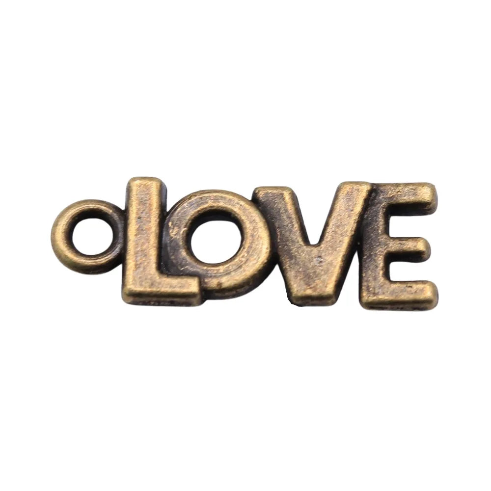 21mm 1.3g Multicolor Zinc Alloy Love Letter Charm Pendant for DIY Bracelet Necklace Accessories