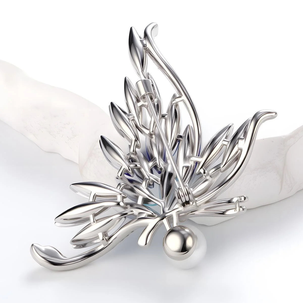 Elegant Gradient Butterfly Rhinestone And Pearl Brooch, Rose Gold Alloy Lapel Pin Corsage Gift For Women