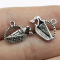 19x15mm 1.3g Antique Silver Zinc Alloy Wine Basket Charm Pendant for DIY Necklace Jewelry Making