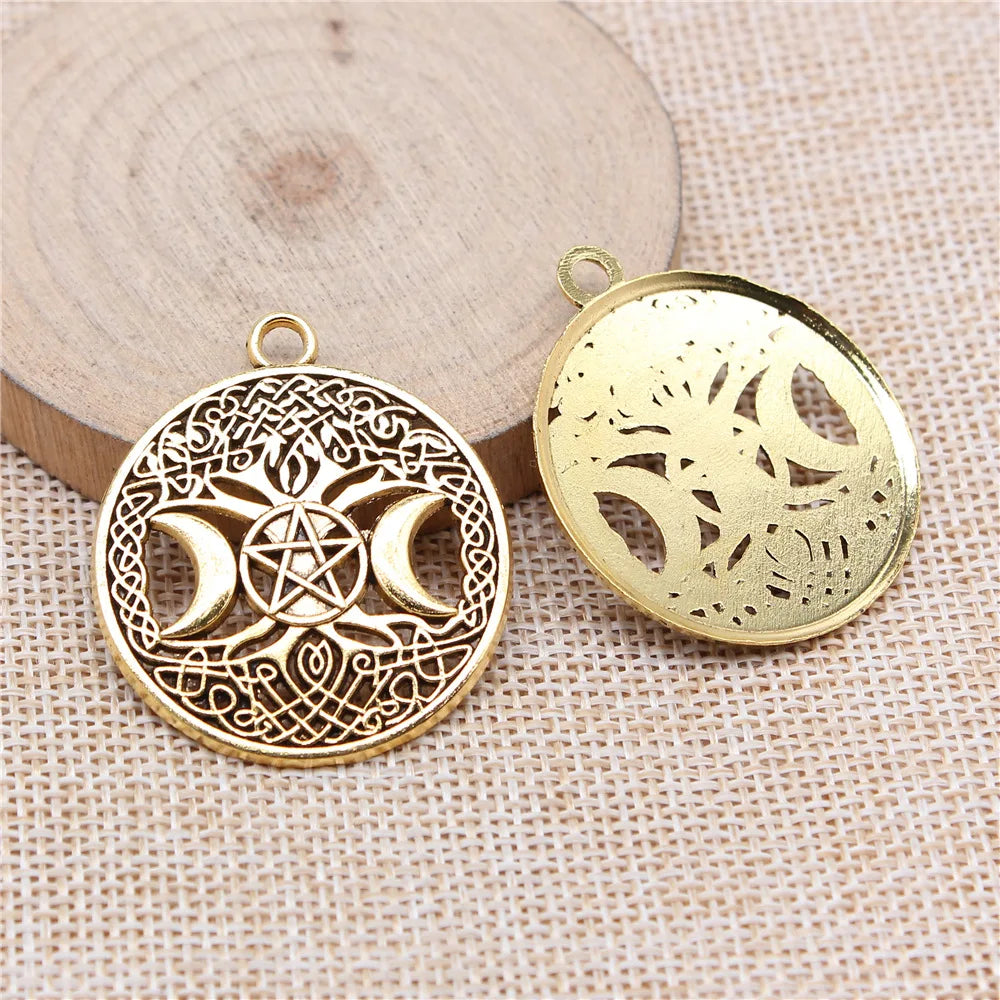 35x39mm 4.7g Multicolor Zinc Alloy Tree of Life Charm Pendant for DIY Necklace Jewelry Making