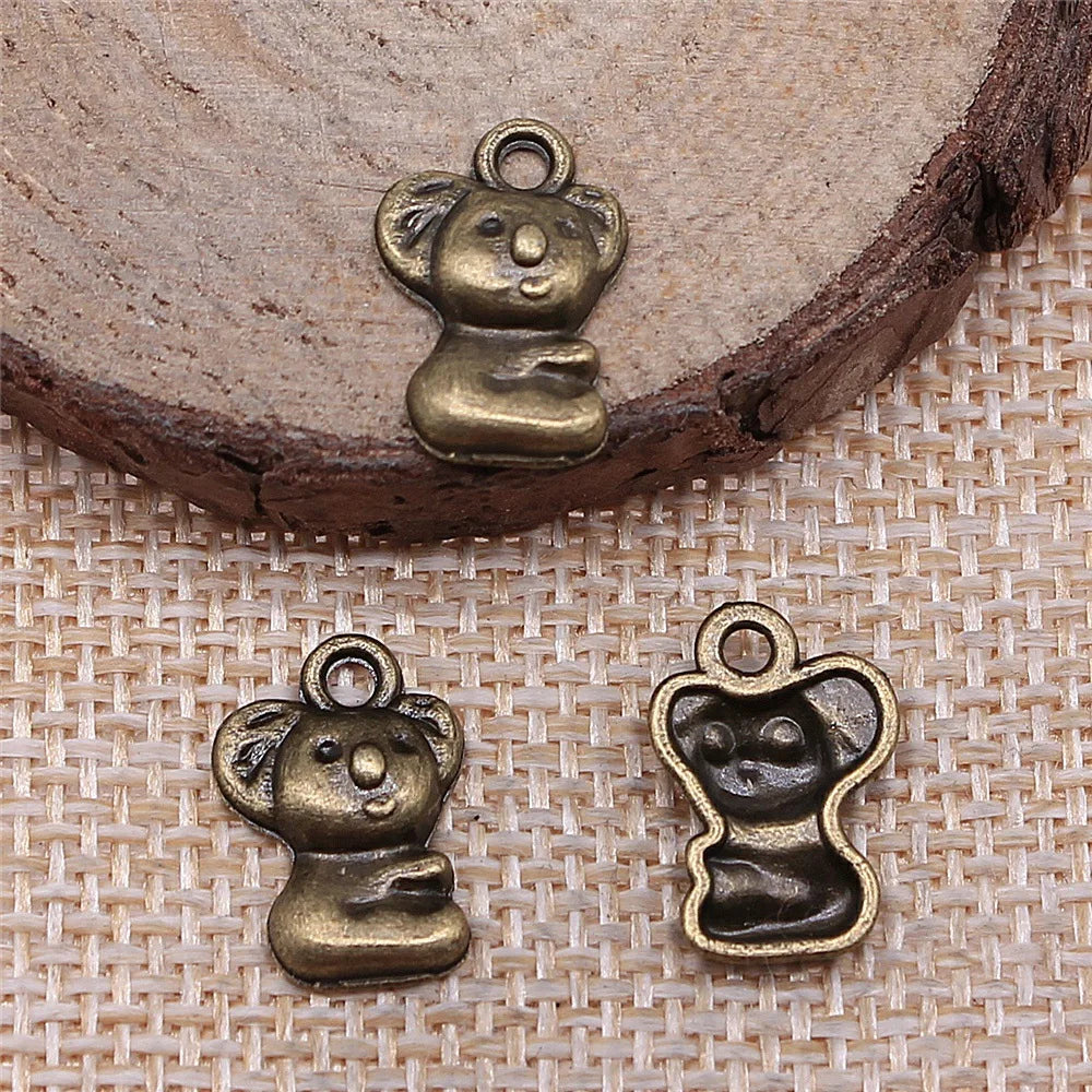 11x15mm 0.6g Multicolor Zinc Alloy Koala Charm Pendant for DIY Necklace Bracelet Jewelry Making