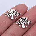 18x12mm 0.8g Antique Silver Zinc Alloy Round Tree of Life Connector Charm for Bracelet Making