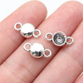 14x7.4mm 0.75g Antique Silver Zinc Alloy Rhinestone Setting Connector Charm for DIY Jewelry Making