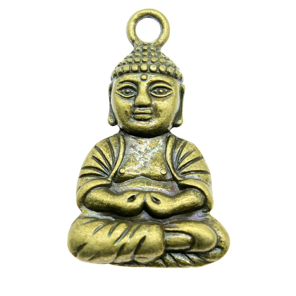 39x23mm 11.8g Multicolor Zinc Alloy Buddha Statue Charm Pendant for DIY Necklace Bracelet Making
