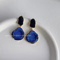 Vintage 14K Plated Copper Irregular Geometric Galaxy Stud Earrings For Women
