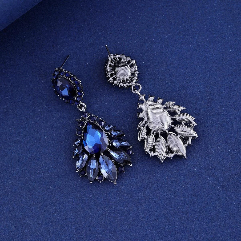 Luxury Teardrop Crystal Rhinestone Earrings For Women Elegant Bridal Wedding Party Banquet Jewelry