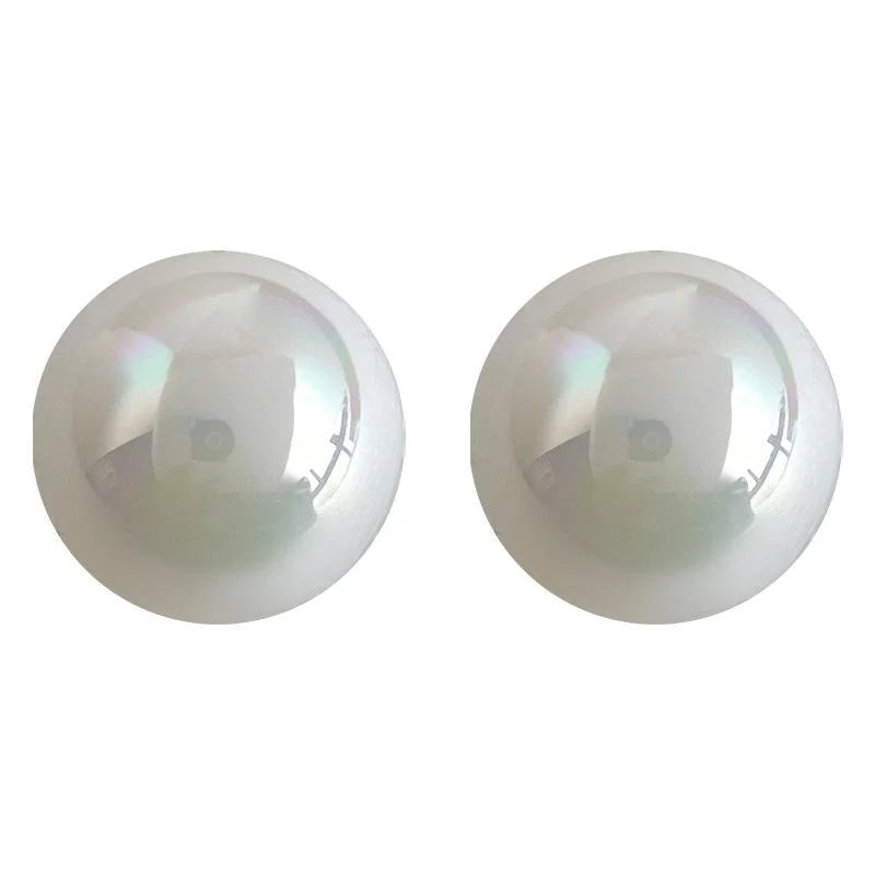 French Style Round Faux Pearl Stud Earrings, Versatile Minimalist Light Luxury Jewelry