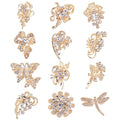 Elegant Silver Alloy Rhinestone Flower Butterfly Dragonfly Brooch Lapel Pin For Women's Suit Accessory Gift