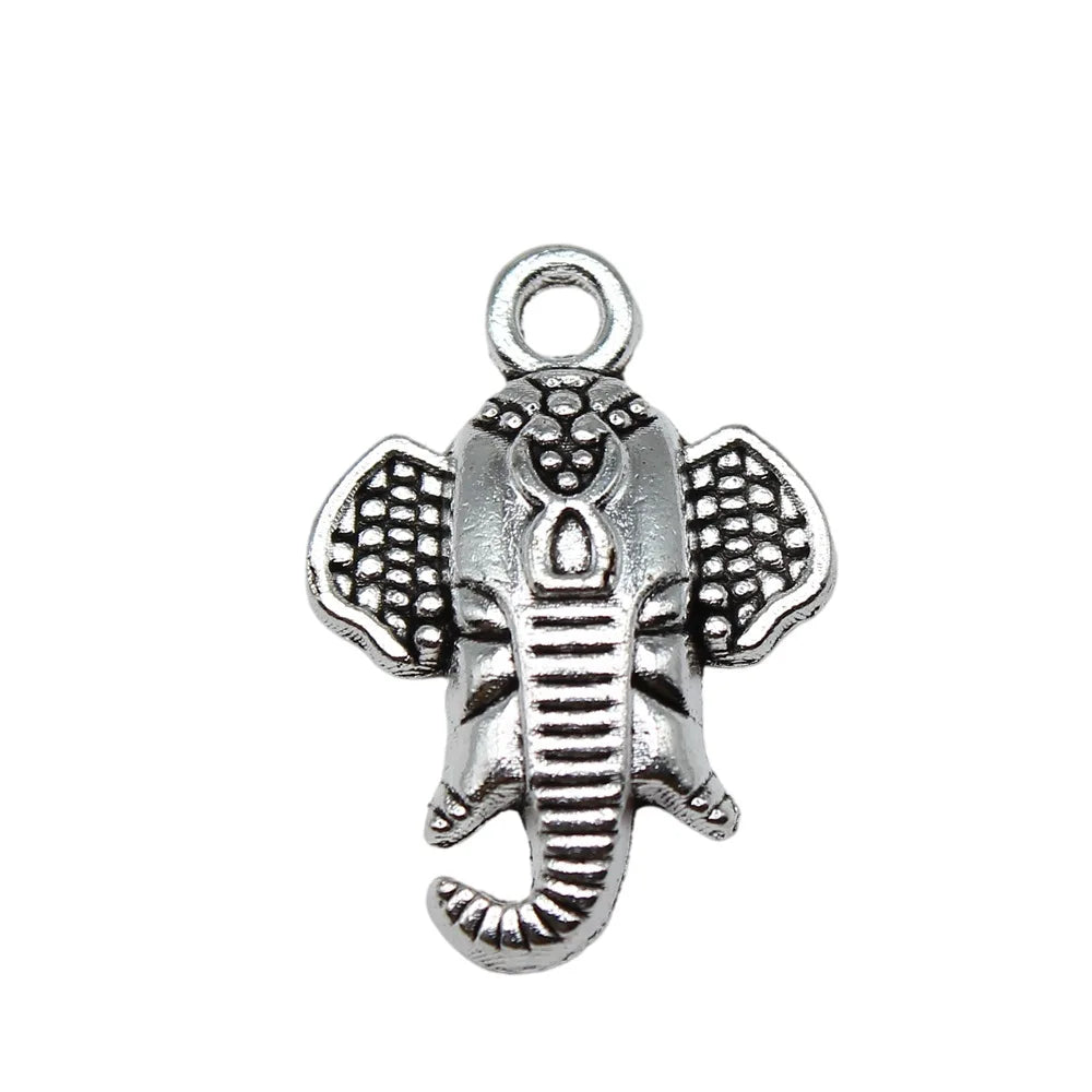 22x16mm 1.2g Multicolor Zinc Alloy Elephant Charm Pendant for DIY Necklace Bracelet Making