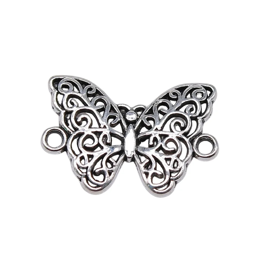 14x21mm 0.9g Zinc Alloy Butterfly Connector Charm for DIY Necklace Bracelet Jewelry Making