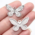 30x20mm 2.5g Antique Silver Zinc Alloy Butterfly Charm Pendant for DIY Necklace Bracelet Making