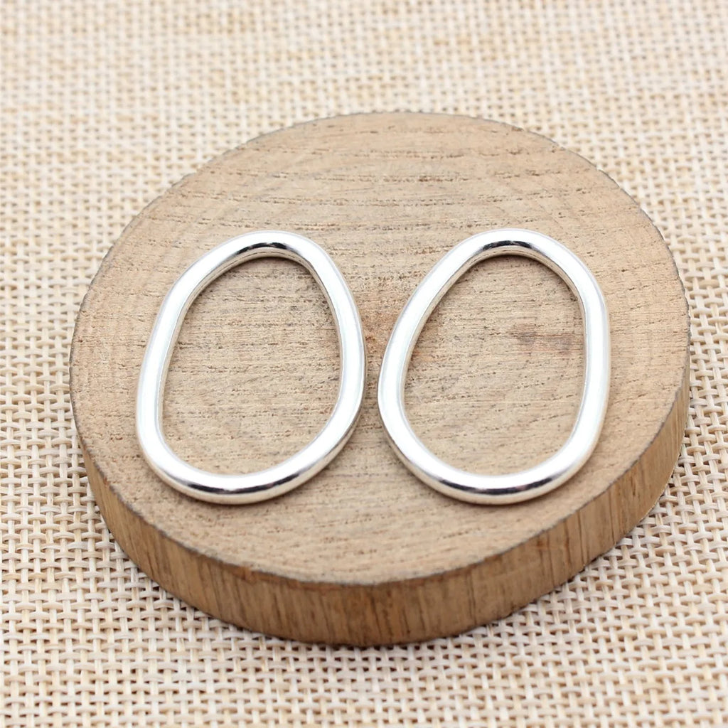 35x24mm 3.6g Multicolor Zinc Alloy Oval Ring Charm Pendant for Necklace Earrings DIY Jewelry