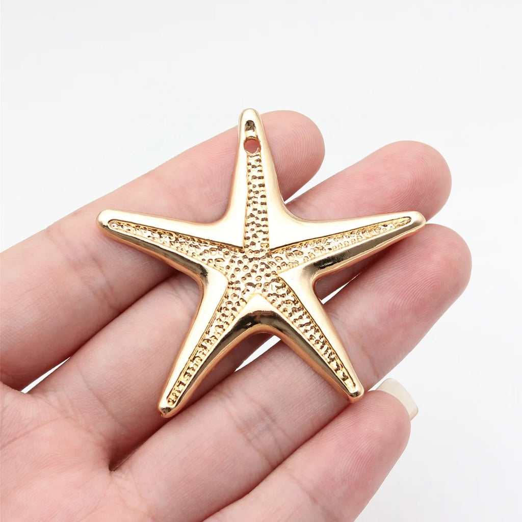 53x50mm 5.6g Multi-Color Zinc Alloy Starfish Charm Pendant for Clothing Trim and DIY Jewelry Making