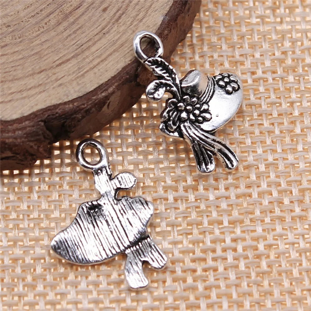 22x14mm 1g Antique Silver Zinc Alloy Top Hat Charm Pendant for DIY Vintage Jewelry Making