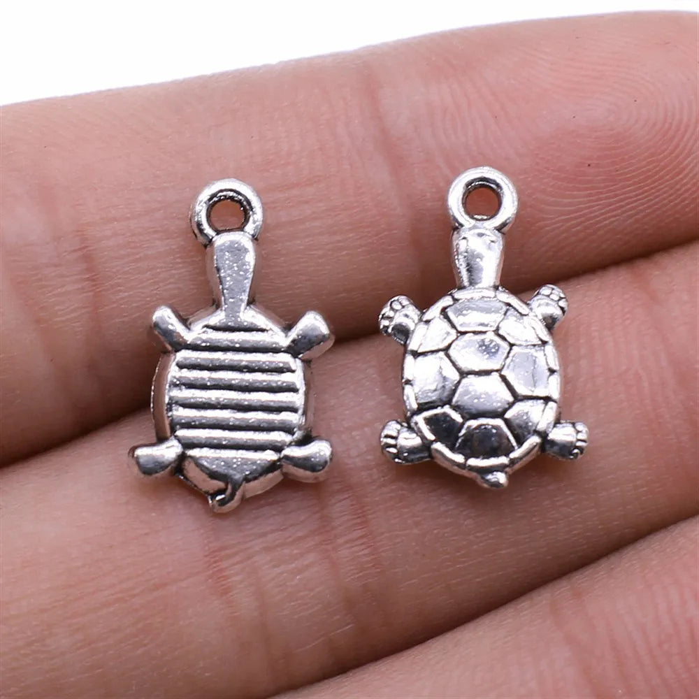 18x11mm 1.1g Multicolor Zinc Alloy Turtle Charm Pendant for DIY Bracelet Necklace Jewelry Making